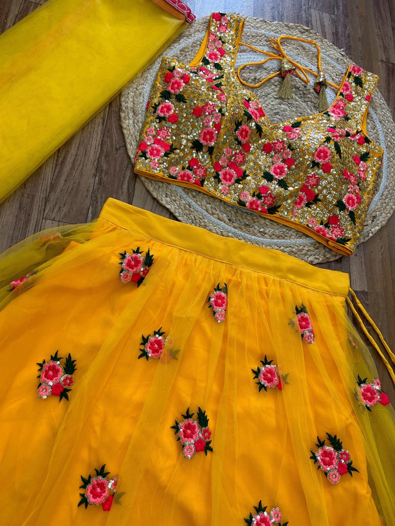 Haldi Lehenga Choli Set for Women, Yellow Lehenga Choli for Guest, South Asian Lehengas, Designer Lengha, Bridesmaids Outfits