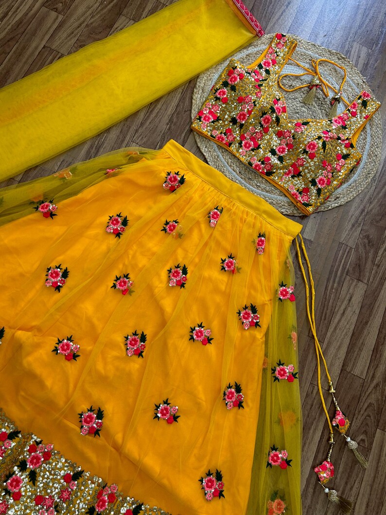 Haldi Lehenga Choli Set for Women, Yellow Lehenga Choli for Guest, South Asian Lehengas, Designer Lengha, Bridesmaids Outfits