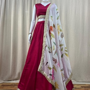 Pink lehenga choli for women or girls ready to wear silk indian wedding party wear lengha choli