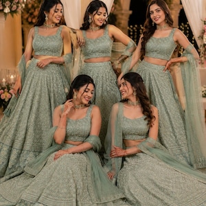 Embroidered Georgette Lehenga Choli, Indian Wedding Guest Outfit
