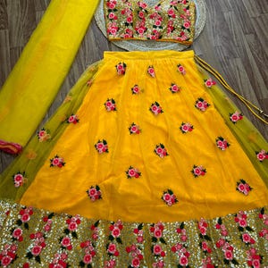 Haldi Lehenga Choli Set for Women, Yellow Lehenga Choli for Guest, South Asian Lehengas, Designer Lengha, Bridesmaids Outfits