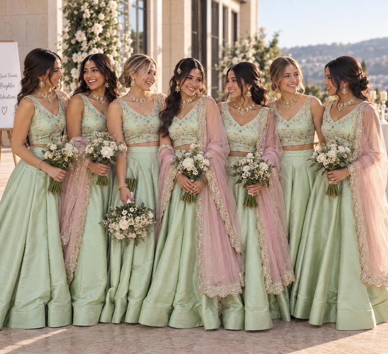 Indian Bridesmaid Dress Sage Green