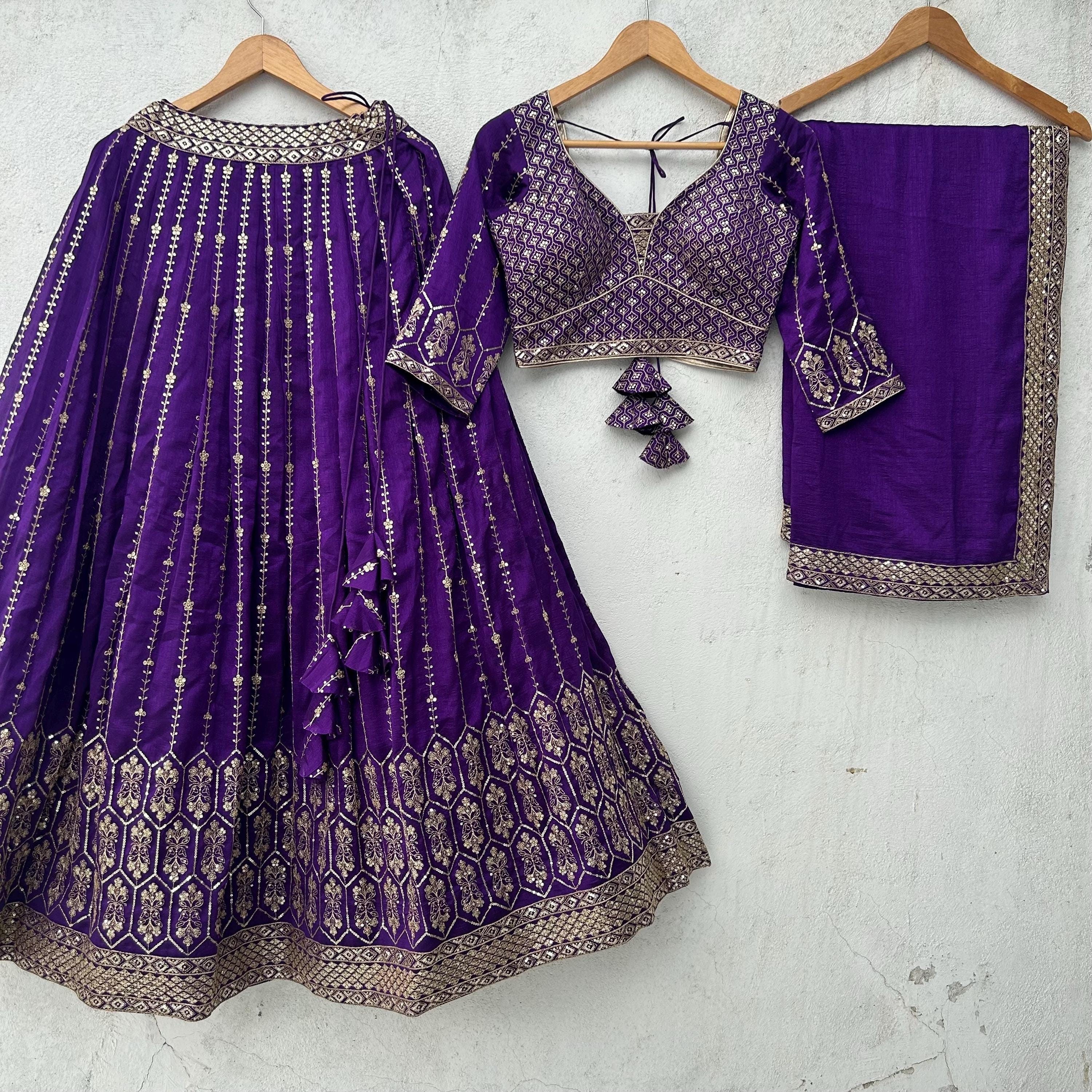 Purple lengha sale