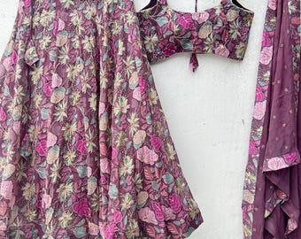 Floral Lehenga Choli Set, Indian Wedding Outfit, Made to Measure