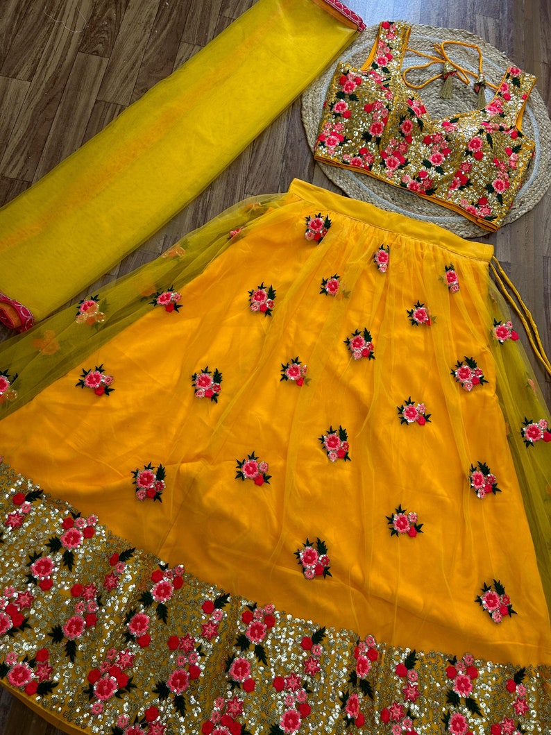 Haldi Lehenga Choli Set for Women, Yellow Lehenga Choli for Guest, South Asian Lehengas, Designer Lengha, Bridesmaids Outfits