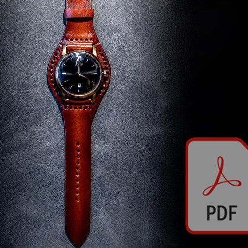 Leather Watch Strap one Piece PDF Download Leather Crafting Etsy UK