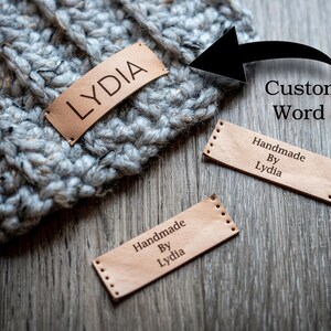 Personalised Leather Tags Rivet Tags Labels for Knitting No ...