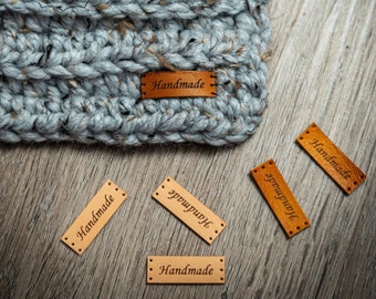 6 Genuine Leather Tags (Handmade) 12mm X 35 mm Sewing, Crochet , knitting & Crafts UK Made Leather Label