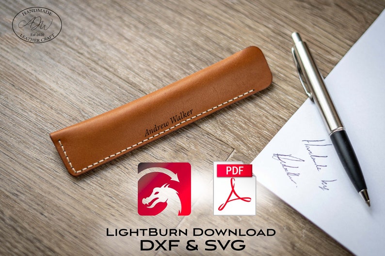 Leather Pen Holder DXF SVG 2021 new and PDF File laser Direct stock discount Engra Lightburn
