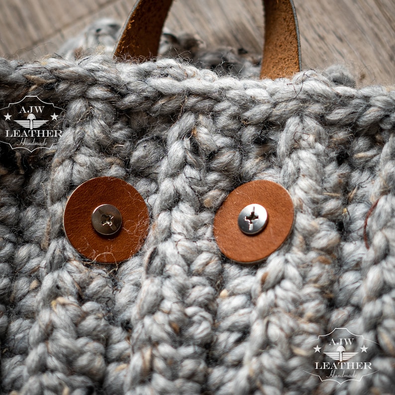 2 Leather Handles for Crochet & Knitting Bag With Studs Etsy Australia