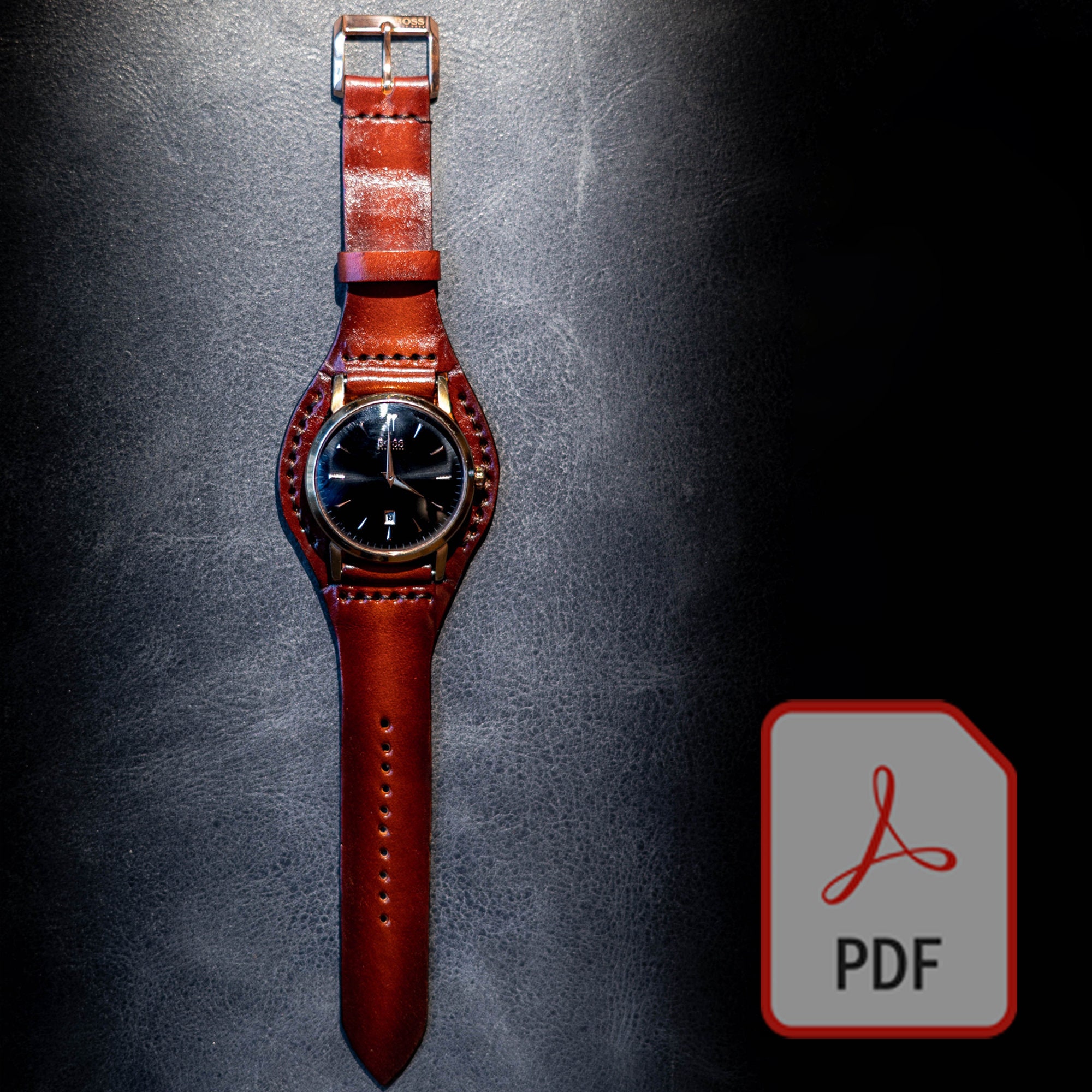 Leather Watch Strap one Piece PDF Download Leather Crafting | Etsy