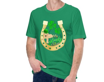 Lucky Charm Dog Lovers St. Patrick’s Day Unisex Crew Neck T-Shirt