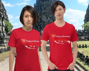 Unity in Diversity, Indonesian Map, Unisex Crew Neck T-Shirt