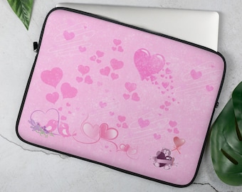Laptophoes met pastelroze hart - 13- of 15-inch notebook, MacBook of tablet
