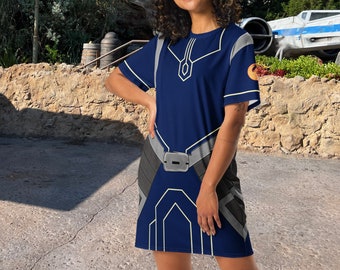 Padawan Snips Rebel Star Warrior Galaxy Wars Dark Navy Blue T-Shirt Dress