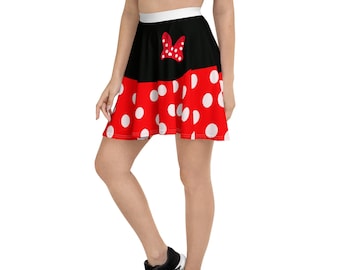 Red and White Polkadot Flare Skater Skirt