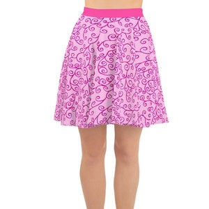Sleeping Princess Beautiful Pink Flare Skater Skirt