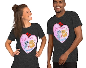 Cat Lover &quot;Purrfect Together&quot; Multi Color Unisex T-Shirt