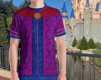 Royal Fantasy Outfit Dark Purple Prince Phillip Cosplay Costume Men’s Crewneck Shirt