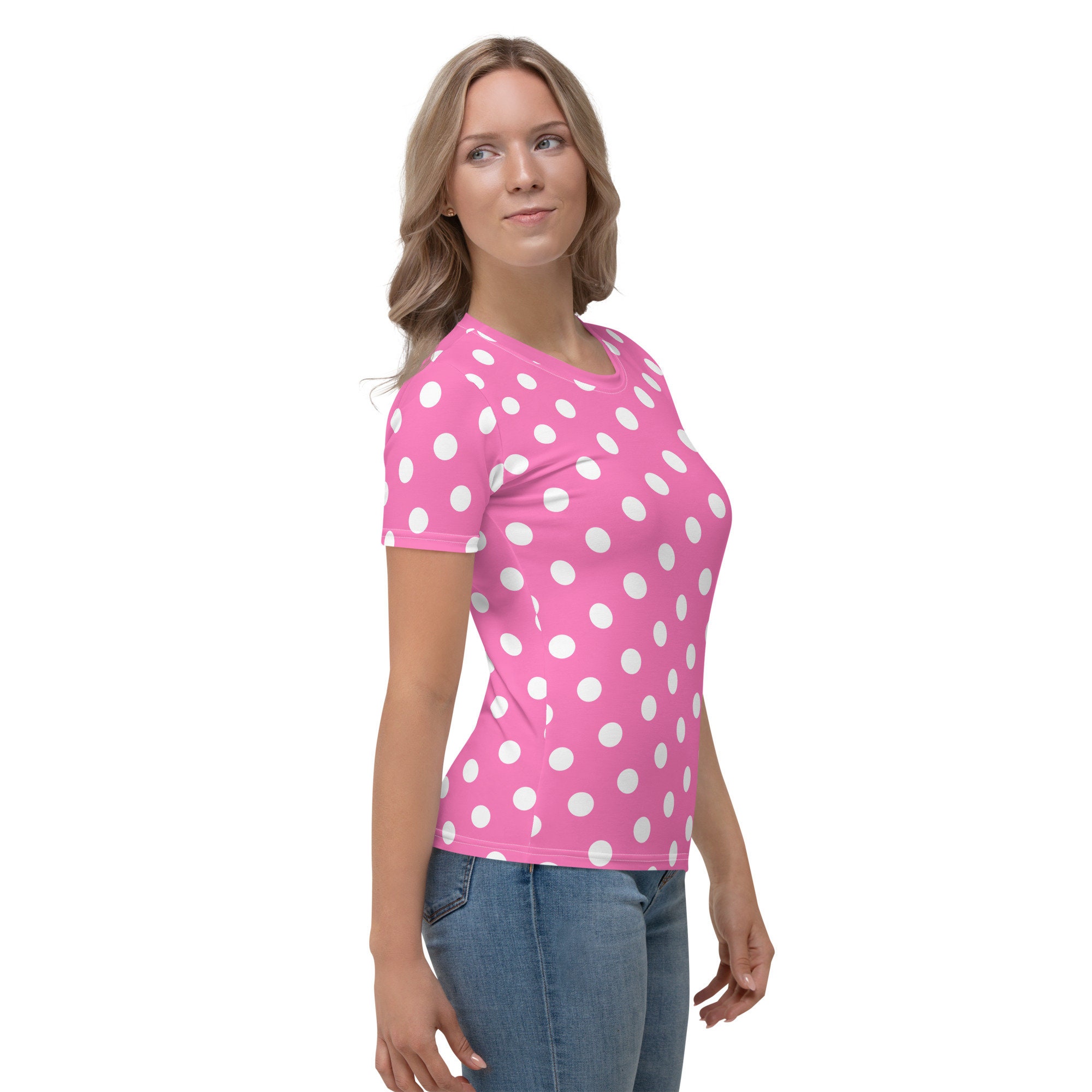 White and Teal Polka Dot Women's Sweatshirt