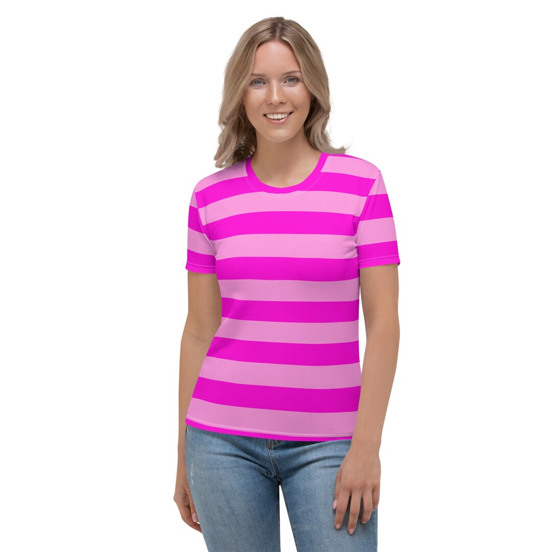 BLUE PINK STRIPED T-SHIRT