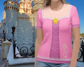 The Lost Princess Enchanted Golden Flowers Pink Women’s Crewneck Magical Fairytale Cosplay Costume