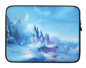 Snow Castle Laptop Sleeve - 13 or 15 inch Notebook, MacBook or Tablet