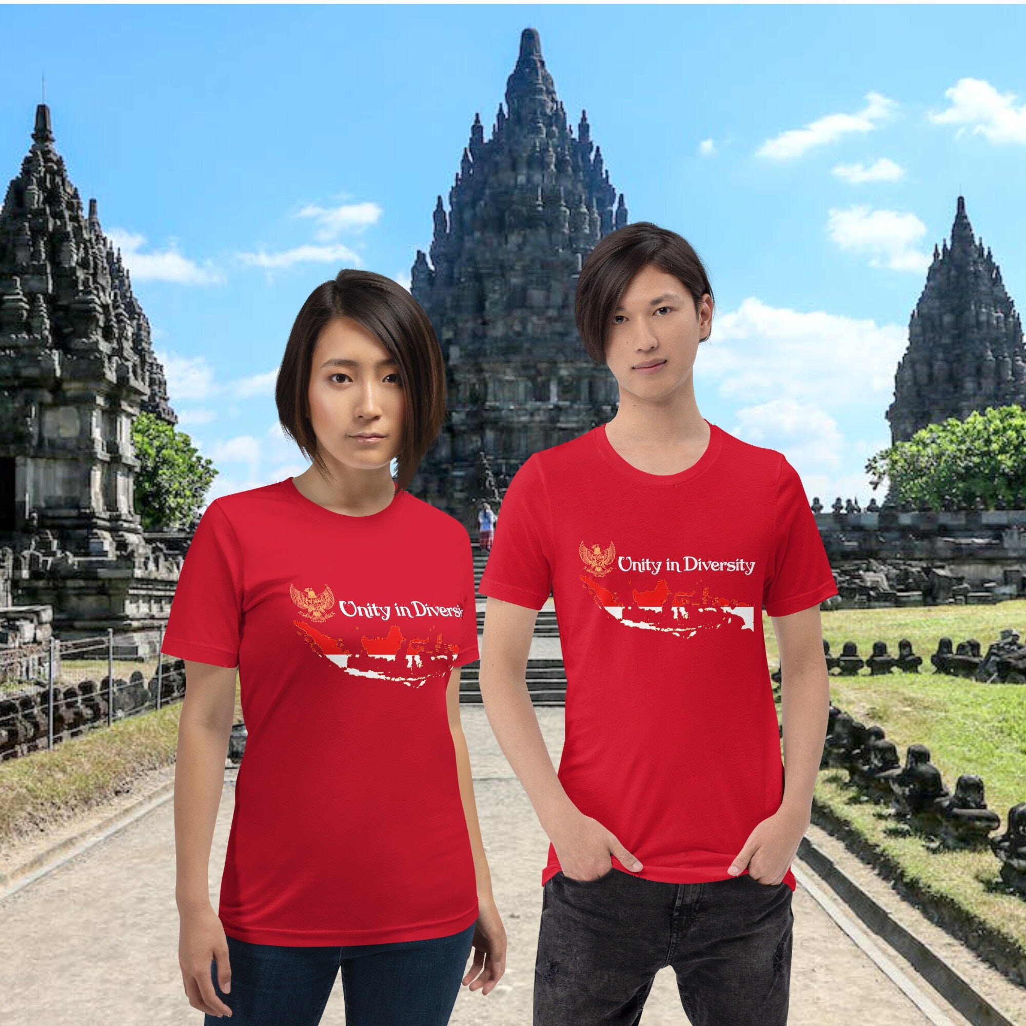 Unity in Diversity, Indonesian Map, Unisex Crew Neck T-Shirt