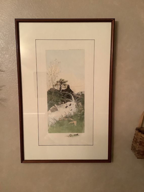 Antique Hand Colored Etching by Felix Rosenstiel Etsy