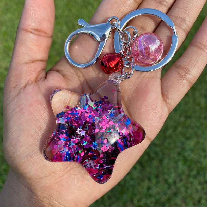 Keychains for Women Cute Keychain Liquid Keychain Water Etsy