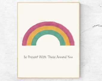 Rainbow Inspirational Quote Poster - Digital Download- Rainbow Positive Quote, Rainbow motivational print, Rainbow Wall Art, Nursery Decor