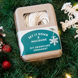 DIY Snowflake Macrame Kit - DIY Ornament, Christmas Craft Kit, DIY Macrame Kit, Diy Gift, Christmas Tree Decoration, craft kit for adult