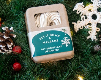 DIY Snowflake Macrame Kit - DIY Ornament, Christmas Craft Kit, DIY Macrame Kit, Diy Gift, Christmas Tree Decoration, craft kit for adult