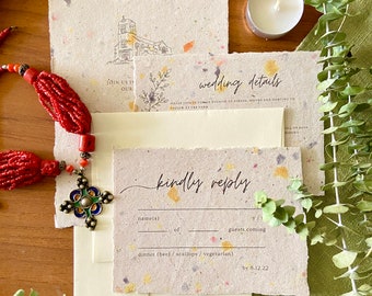 Custom Colorful Eco-Friendly Wedding Invitations