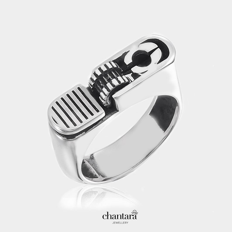 The Lighter Fier Ring 925 Sterling silver ring Mens silver Etsy