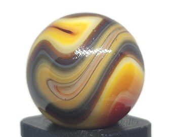 Caramel Swirl Glass Marble 18mm Collectible Glass  Game Marble lot# 2876