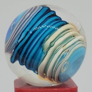 Blue Twister Collectible Glass Marble .88&quot; Game Marble lot #3364