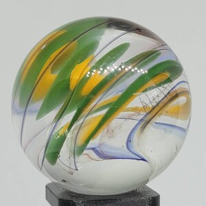 Green Yellow Twist Swirl Glass Marble 28mm 1&quot; Collectible Glass  Game Marble lot# 2893