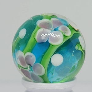 Water Flowers Collectible Glass Marble .85&quot; Game Marble lot #3390