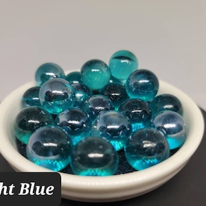 Green, Light Blue, Dark Blue, Clear or Mixed Color Bulk Pack of 20 Iridescent Lustered Marbles 5/8&quot; Choice of Mixed Glass Game Marbles