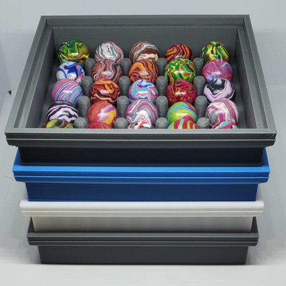Stackable Marble Storage Holds 25 Marbles a Tray for Collectible