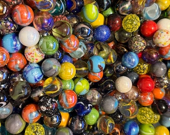 Assorted Pack of 25 Glass Marbles 5/8”