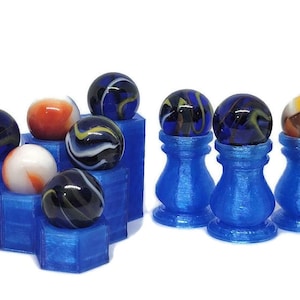 Set of 4 Marble Displays Ice Blue- for 5/8" marbles Marble Display Stands - Marble Holders - Sphere Display  #2247