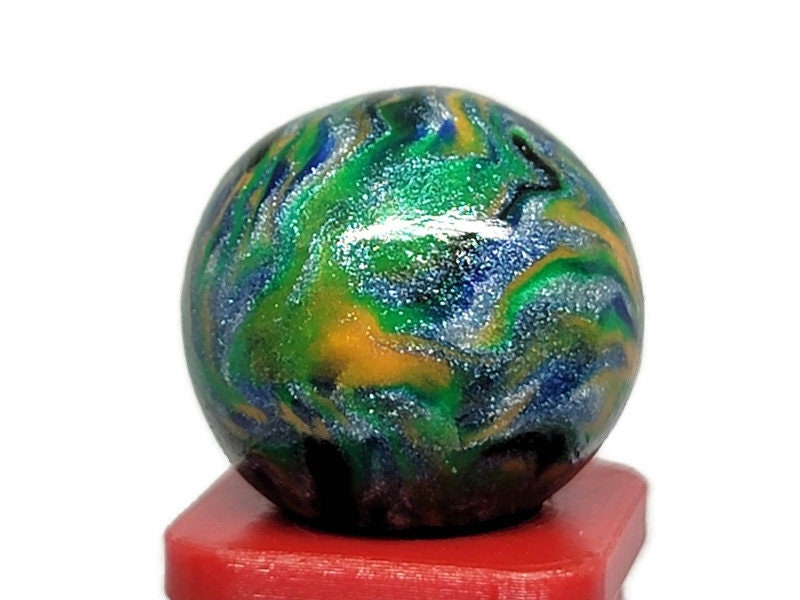 MASU★MARBLE GLITTERS Handmade Clay Marble .66- Galaxy Swirl Collectible Handmade