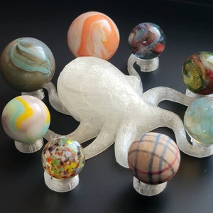 Marble Display Stand Octopus - Holds 8 Marbles each 5/8" - 3/4" Sphere Display Crystal Holder