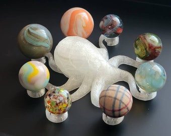 Marble Display Stand Octopus - Holds 8 Marbles each 5/8" - 1" Sphere Display Crystal Holder