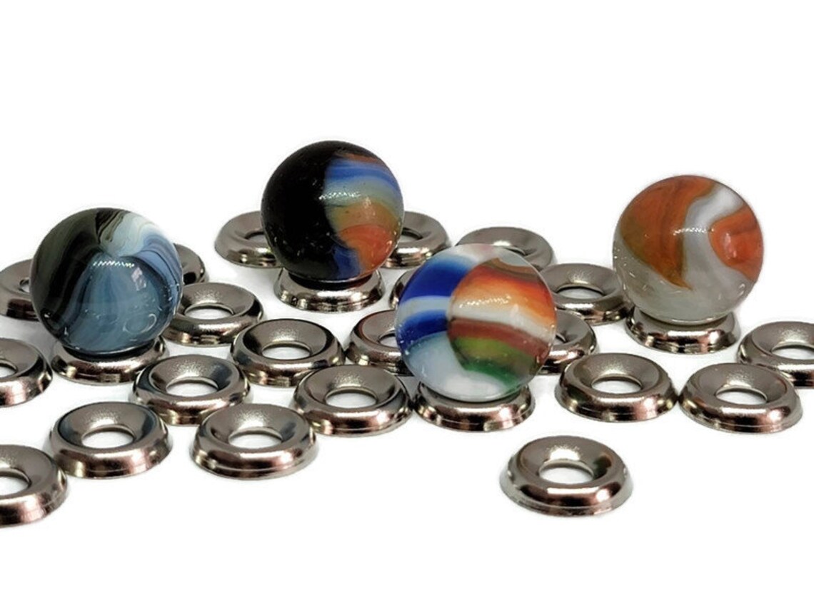 Pack of 50 Steel Rings Display Stands for Marbles - Lot # 2474 for 5/8 ...