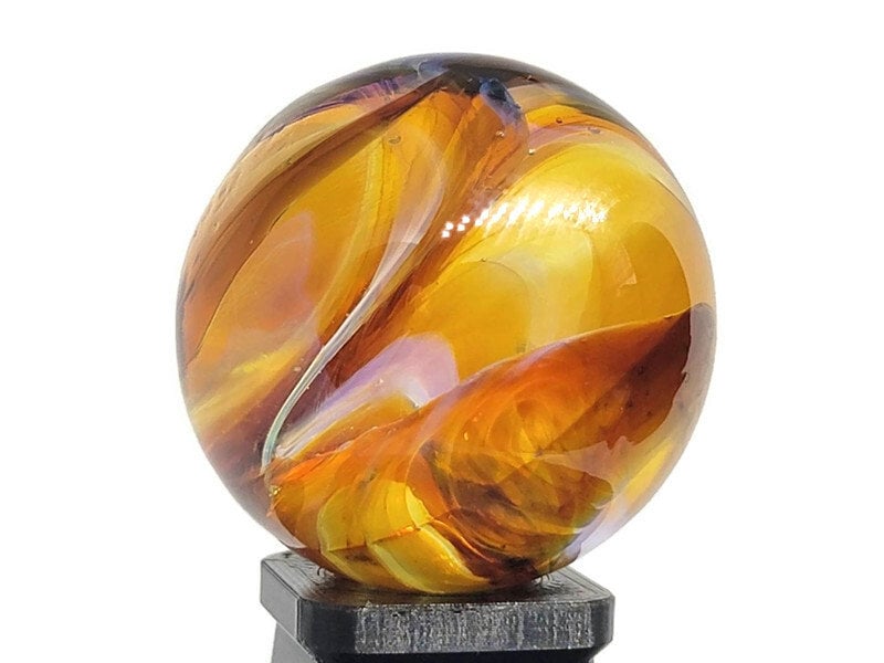 Billes tourbillonnantes galaxie caramel 28 mm 1,1 po. Jeu de billes en verre à collectionner lot n° 2937 - France