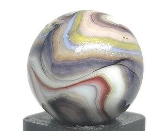 Clown Swirl Marble .76" Collectible Glass Collecting and Marbles Games lot# 2825