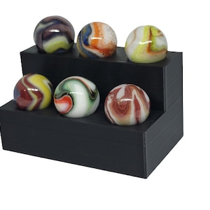 2 Tier 6 Marbles Collectors Marble Display - Many Colors Available